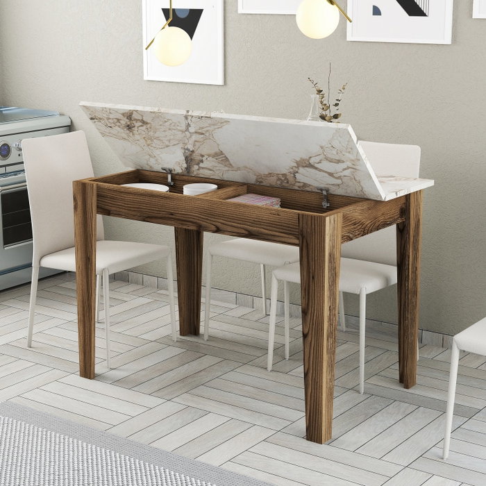 Hanah Home Kiev 506 Mesa de Cocina - Nogal y Blanco